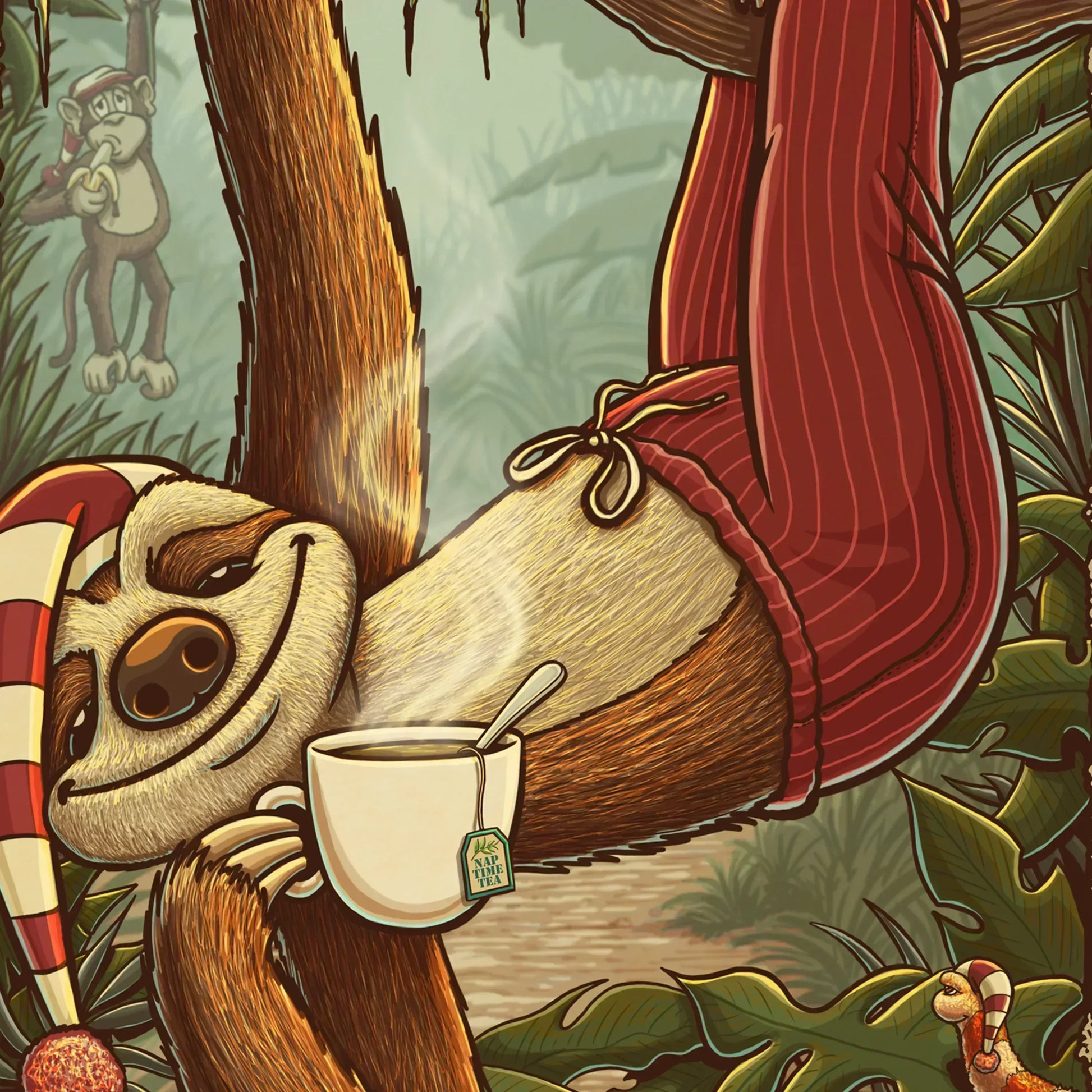 "Nap Time" Sloth Limited Edition Print - Nick Fasnacht Illustration & Design