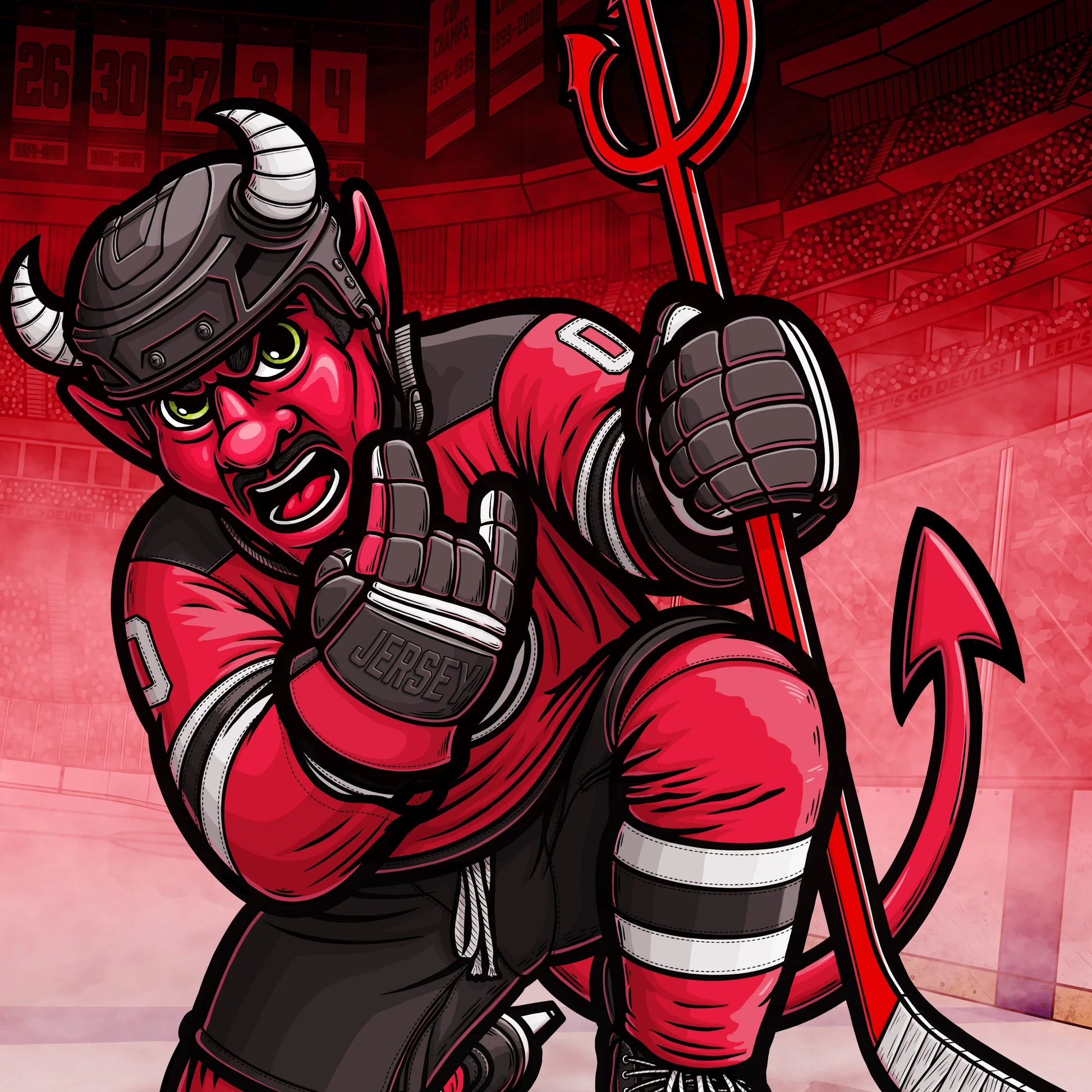 "The Legend" New Jersey Hockey Print - Nick Fasnacht Illustration & Design