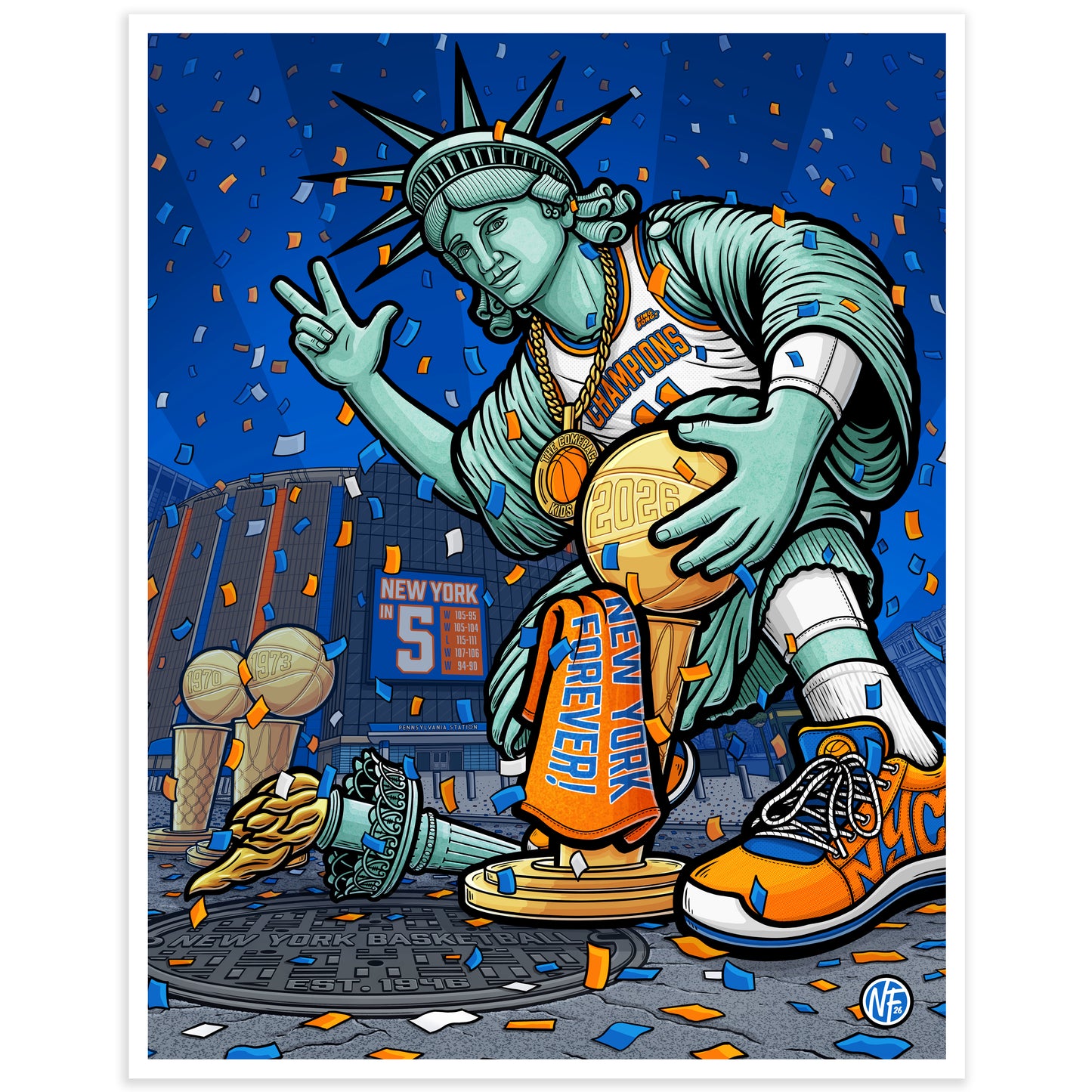 "New York Forever!" New York Basketball Limited Edition Print