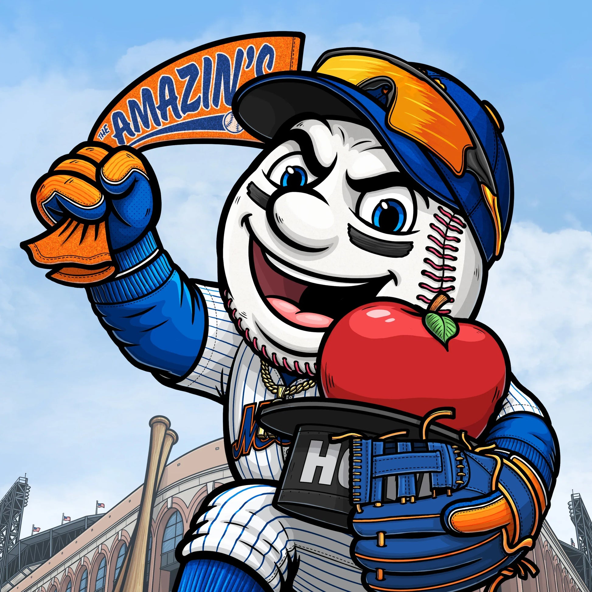"The Amazin's" New York Mets Baseball Limited Edition Print - Nick Fasnacht Illustration & Design