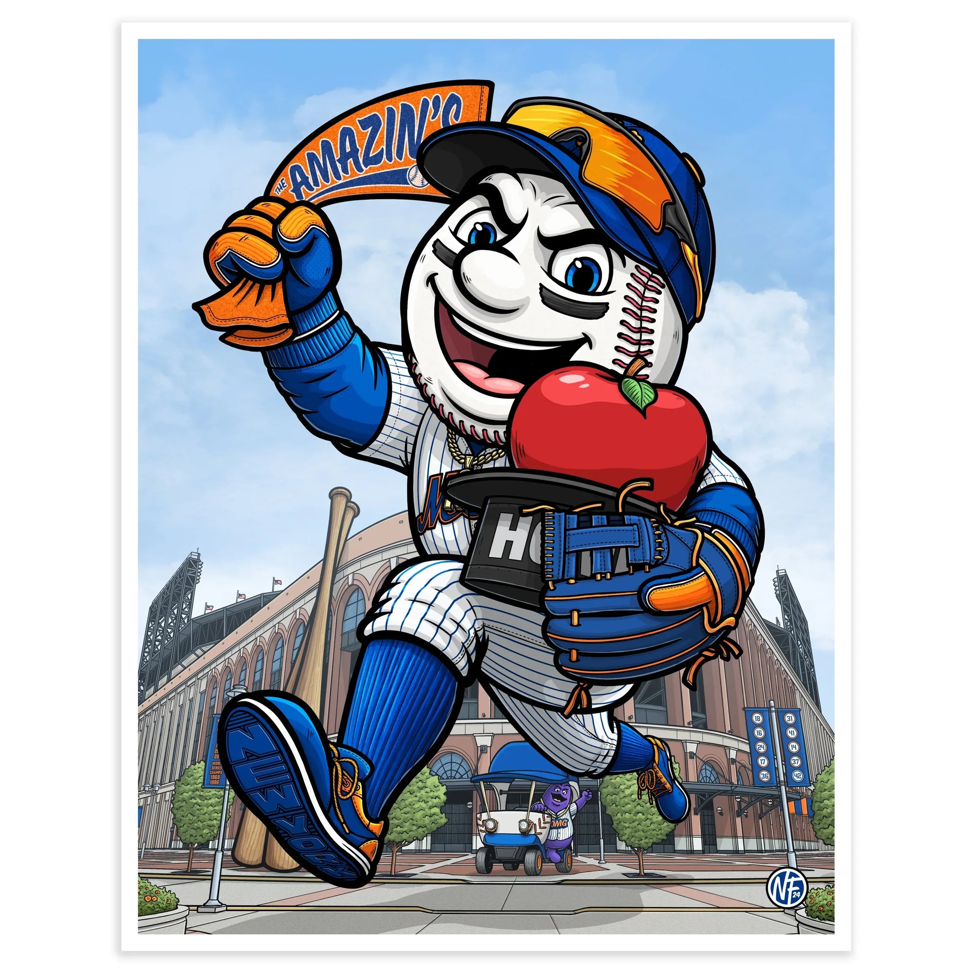 "The Amazin's" New York Mets Baseball Limited Edition Print - Nick Fasnacht Illustration & Design