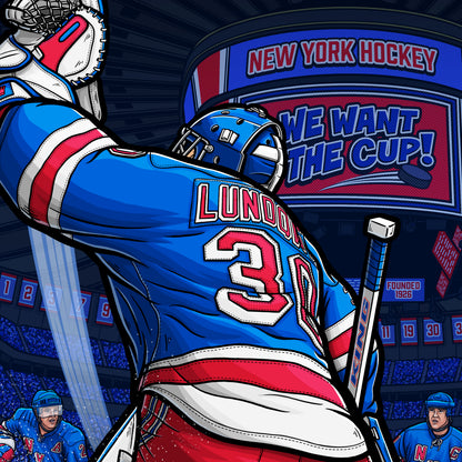"We Want The Cup!" New York Hockey Print