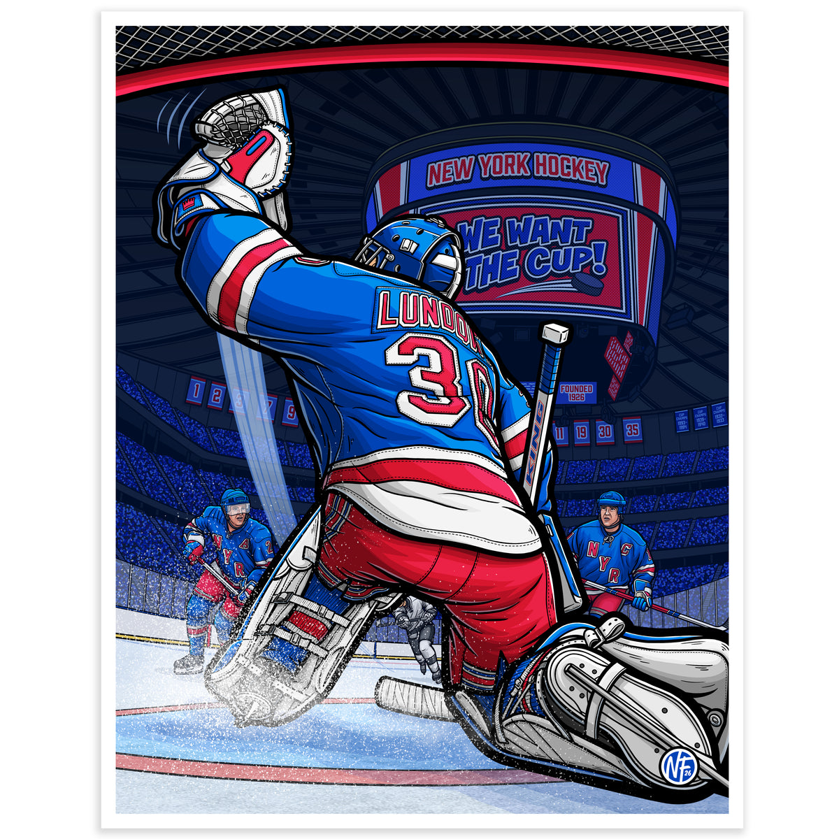 "We Want The Cup!" New York Hockey Print