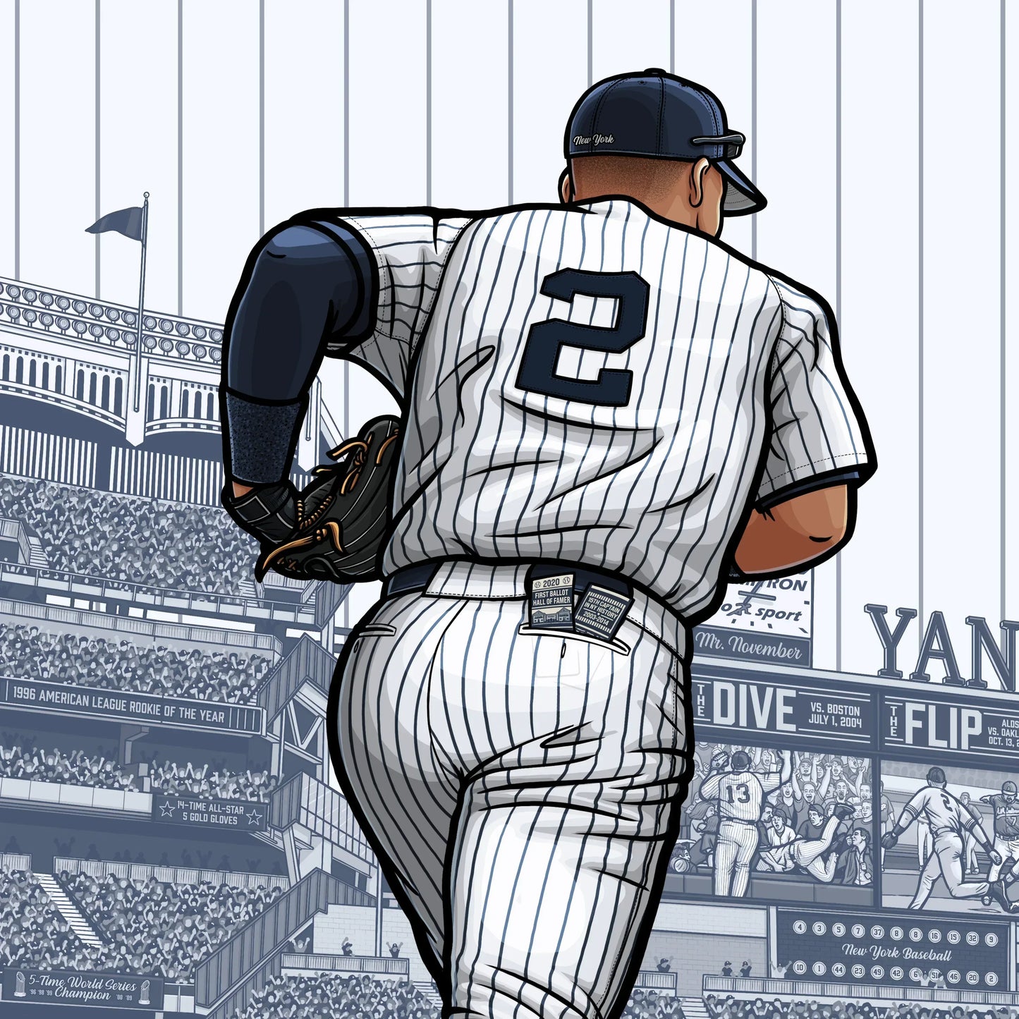 "The Captain" New York Yankees Baseball Limited Edition Print - Nick Fasnacht Illustration & Design