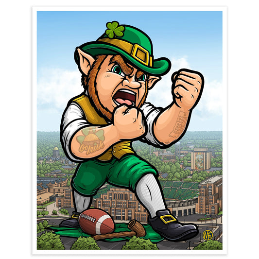 "Go Irish!" University of Notre Dame Limited Edition Print - Nick Fasnacht Illustration & Design