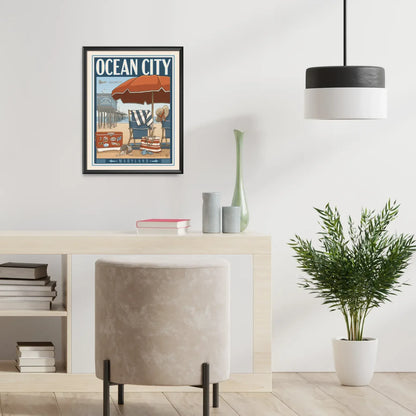 Ocean City, Maryland Travel Poster Limited Edition Print - Nick Fasnacht Illustration & Design
