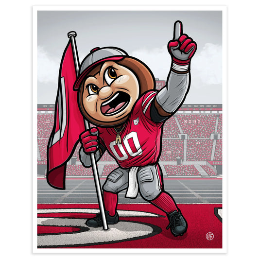 "O-H-I-O!" Ohio State University Limited Edition Print - Nick Fasnacht Illustration & Design