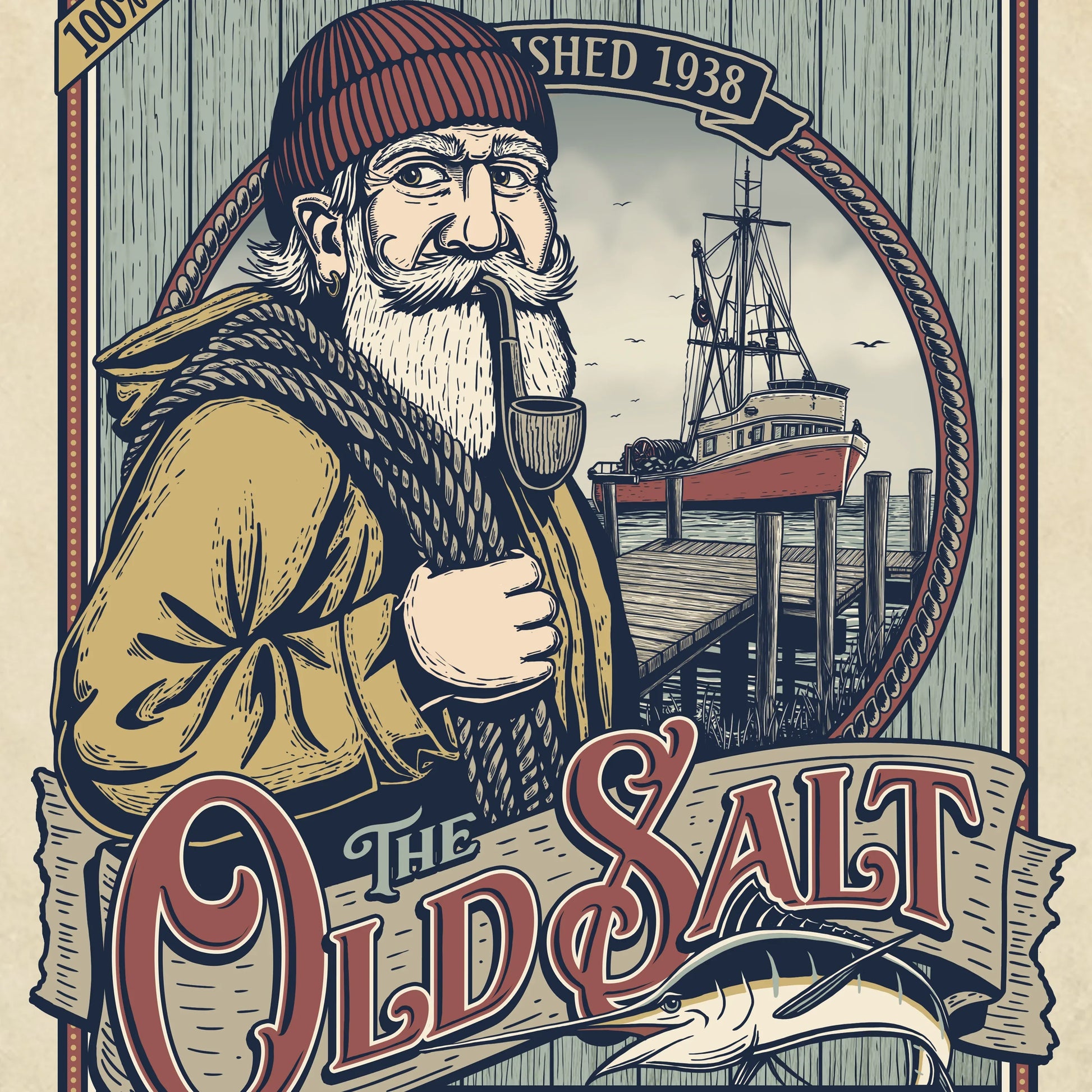"The Old Salt Seafood Company" Limited Edition Print - Nick Fasnacht Illustration & Design