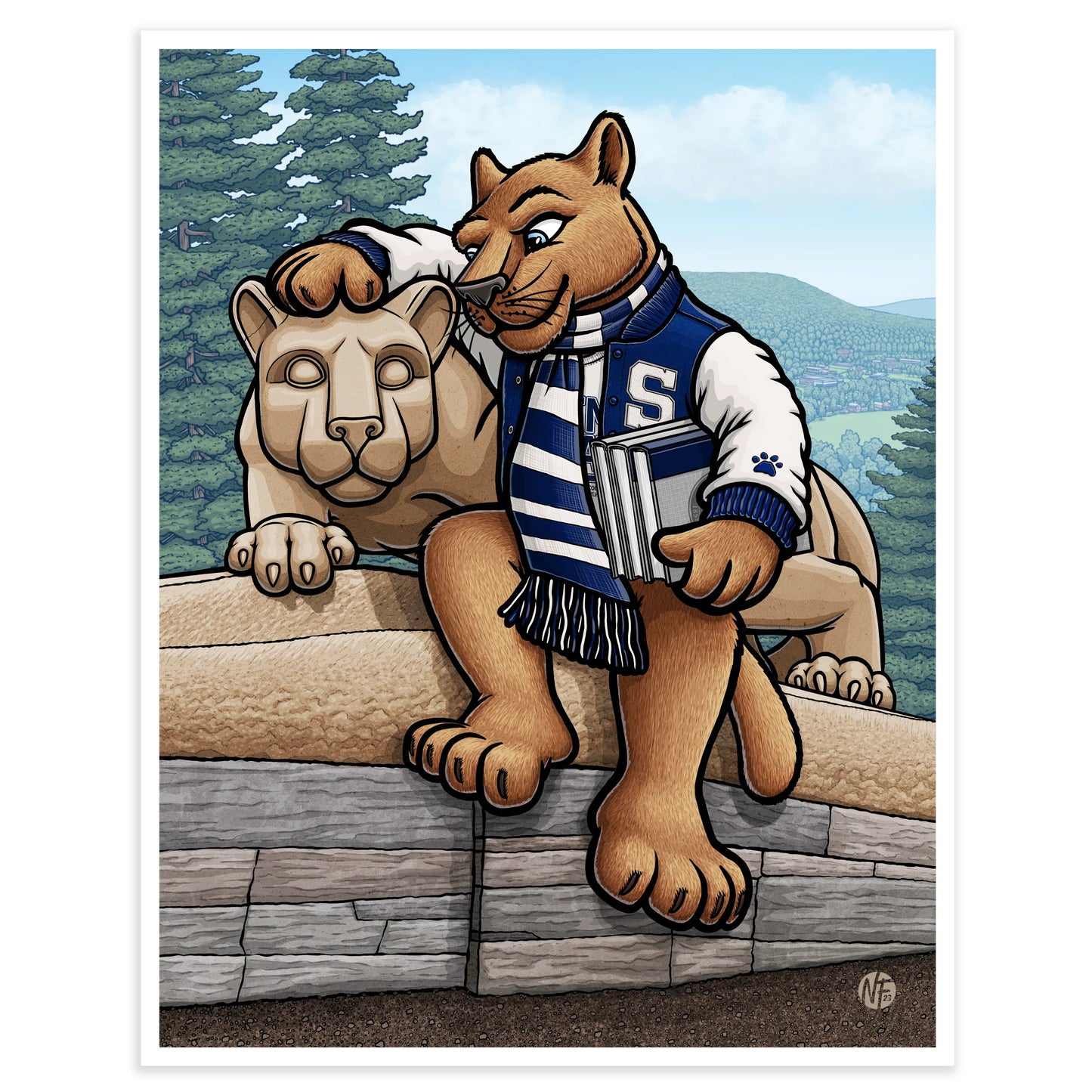 "Lion Shrine" Penn State University Limited Edition Print - Nick Fasnacht Illustration & Design