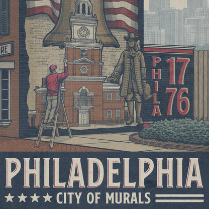 Philadelphia City of Murals Travel Poster Limited Edition Print - Nick Fasnacht Illustration & Design