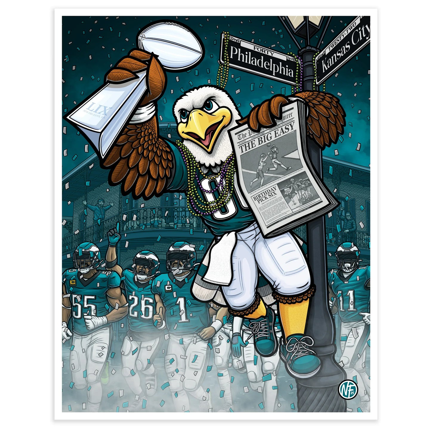 "The Big Easy" Philadelphia Football Print - Nick Fasnacht Illustration & Design