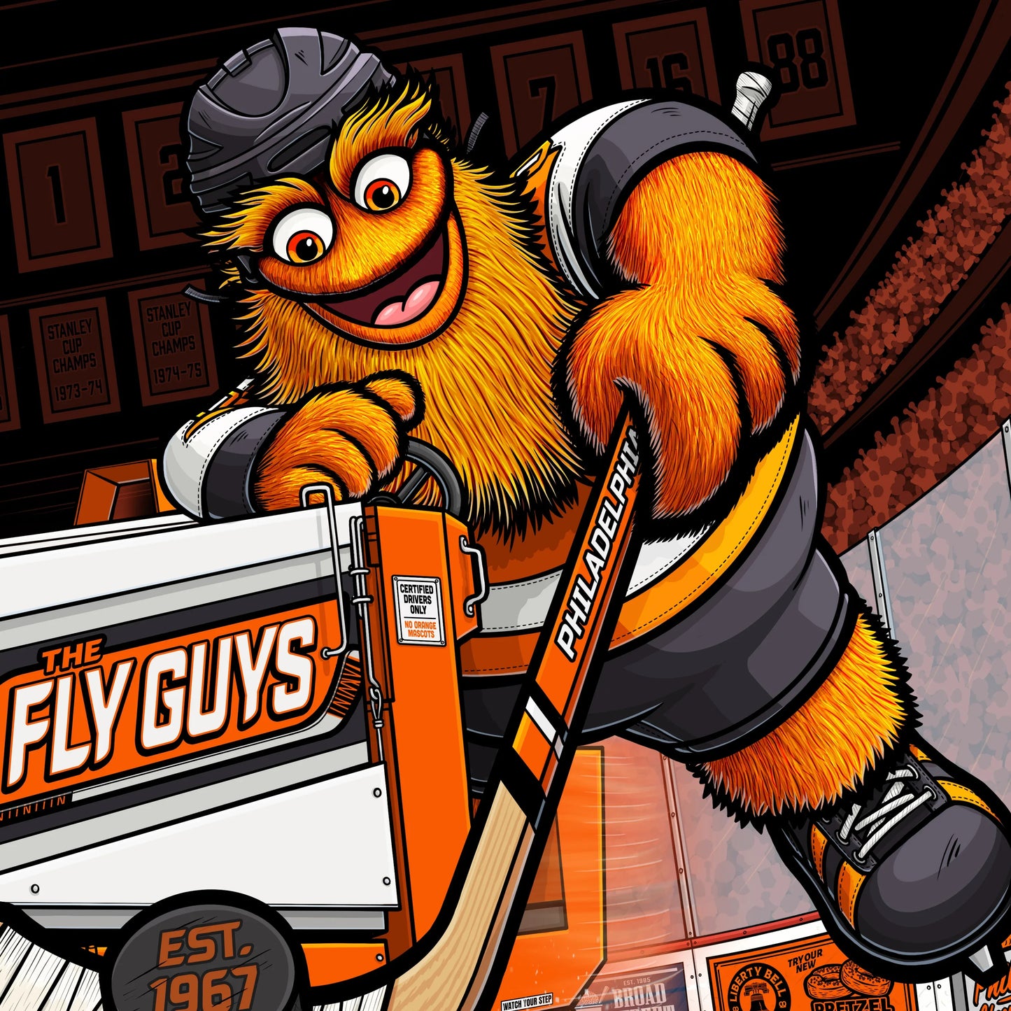 "The Fly Guys" Philadelphia Hockey Limited Edition Print - Nick Fasnacht Illustration & Design