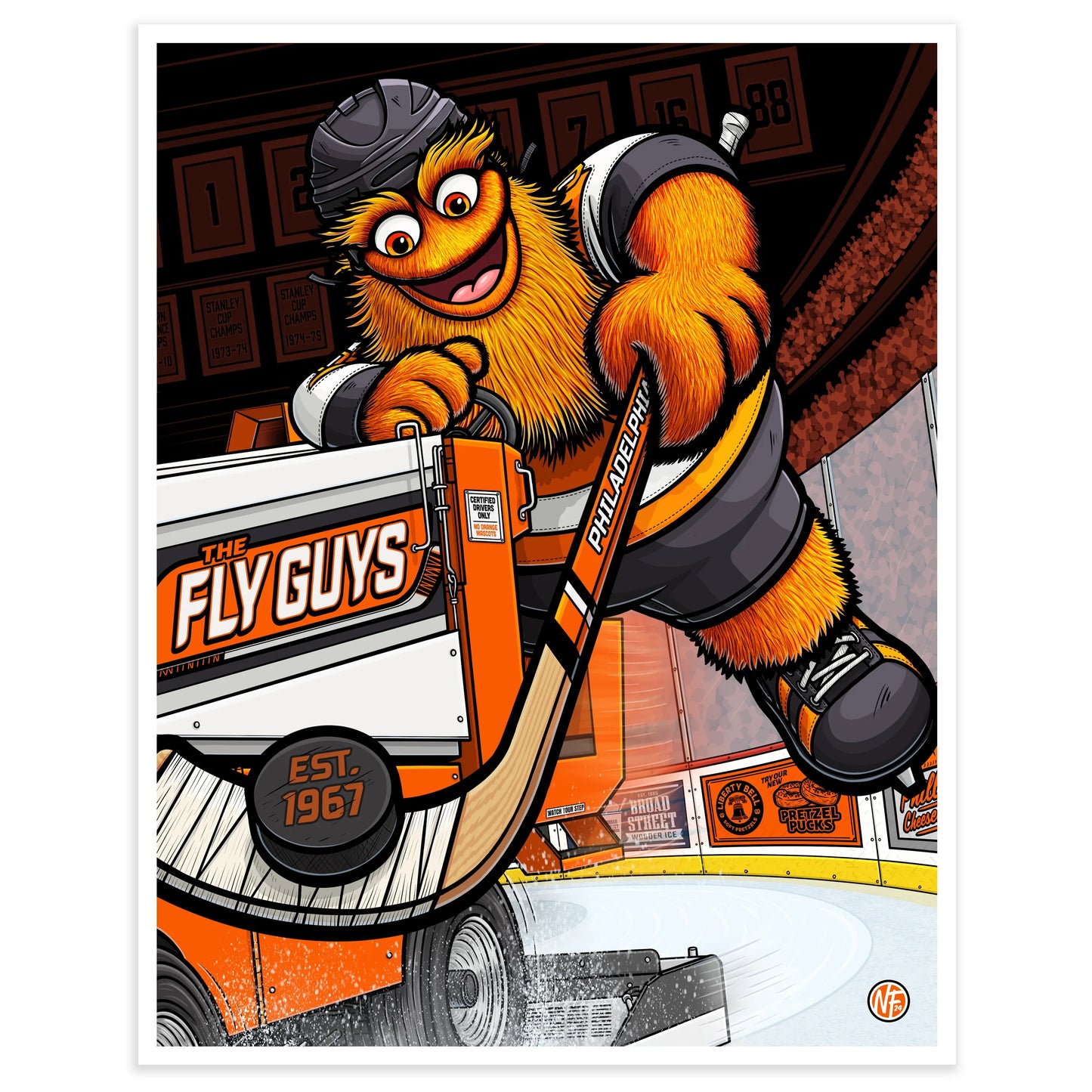 "The Fly Guys" Philadelphia Hockey Limited Edition Print - Nick Fasnacht Illustration & Design