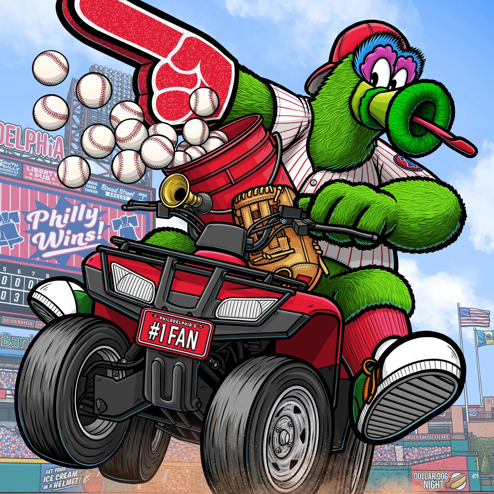 "#1 Fan" Philadelphia Baseball Print - Nick Fasnacht Illustration & Design