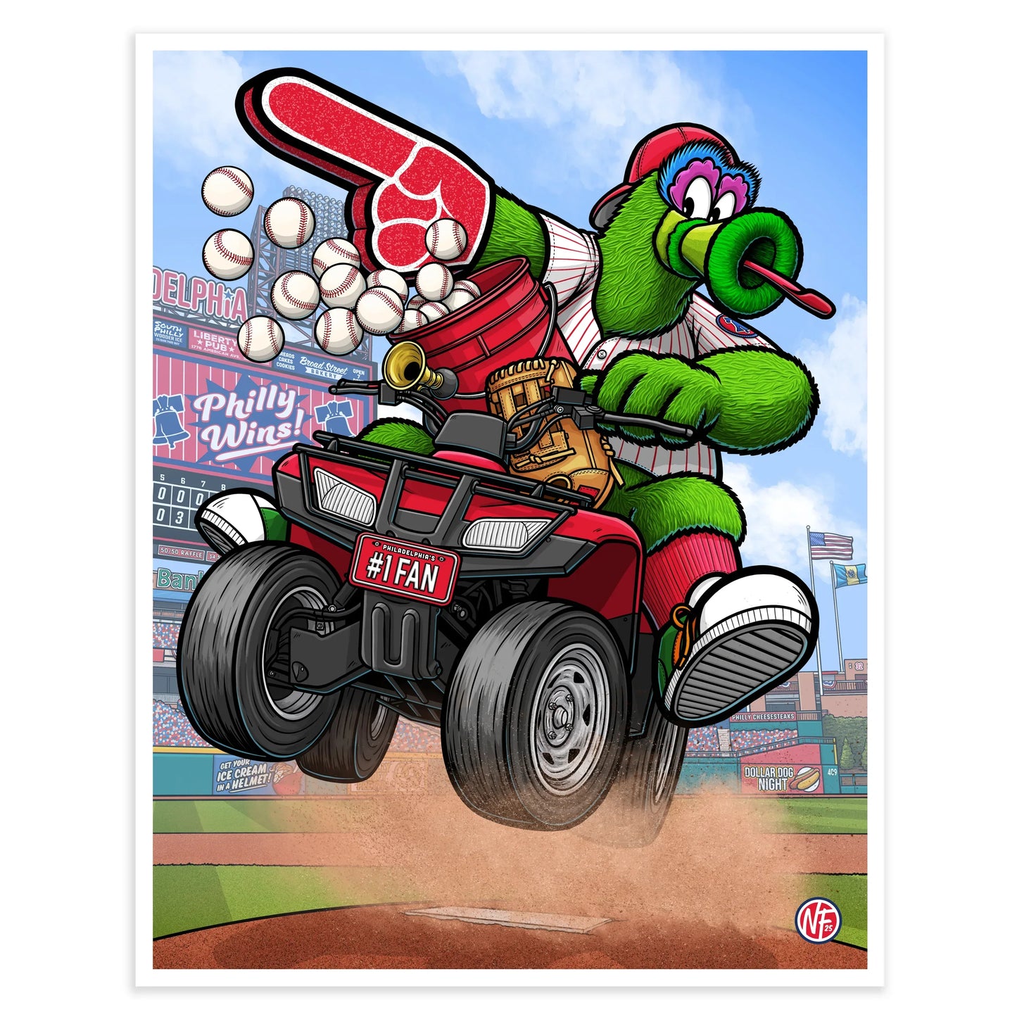 "#1 Fan" Philadelphia Baseball Print - Nick Fasnacht Illustration & Design