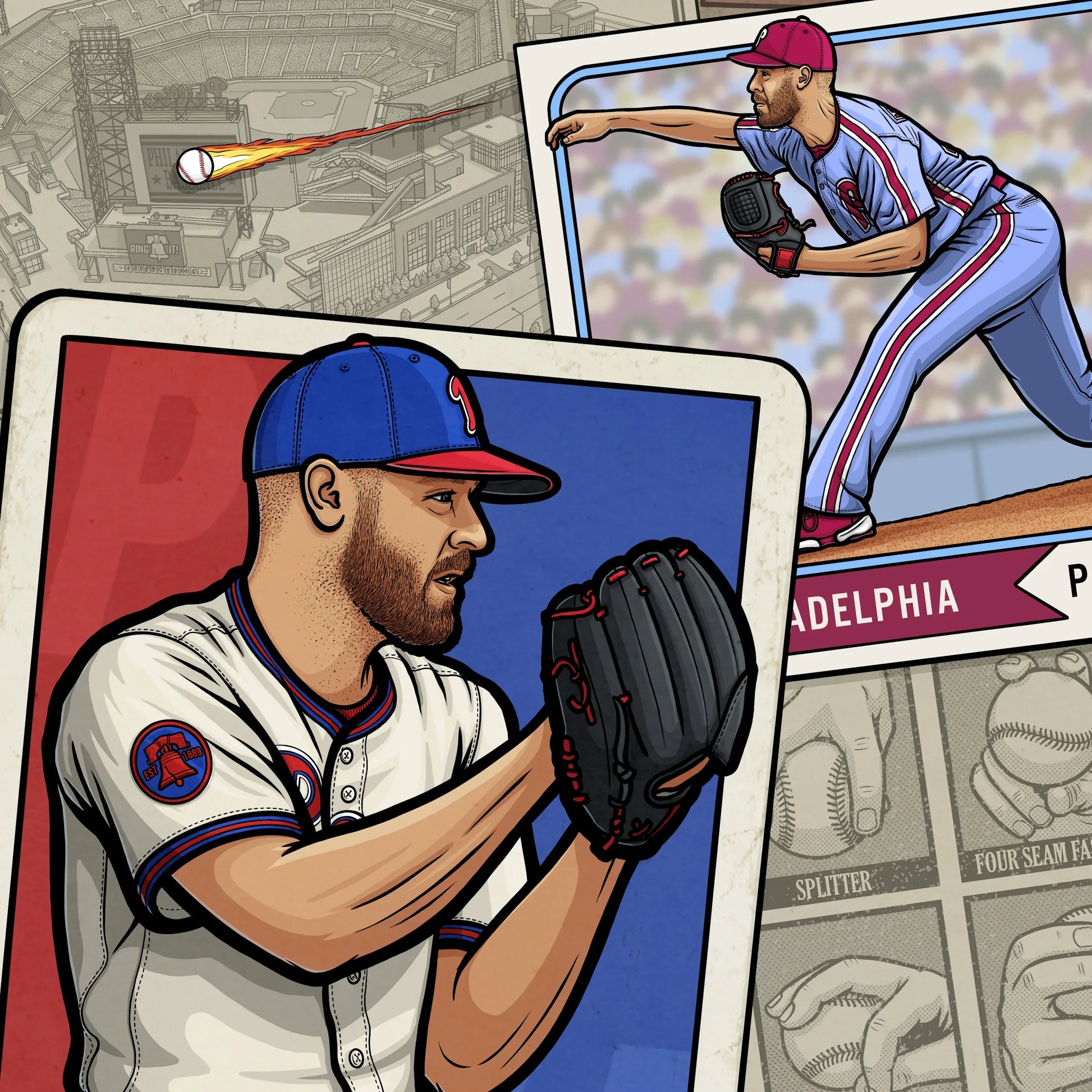 "Ace" Philadelphia Phillies Limited Edition Print - Nick Fasnacht Illustration & Design