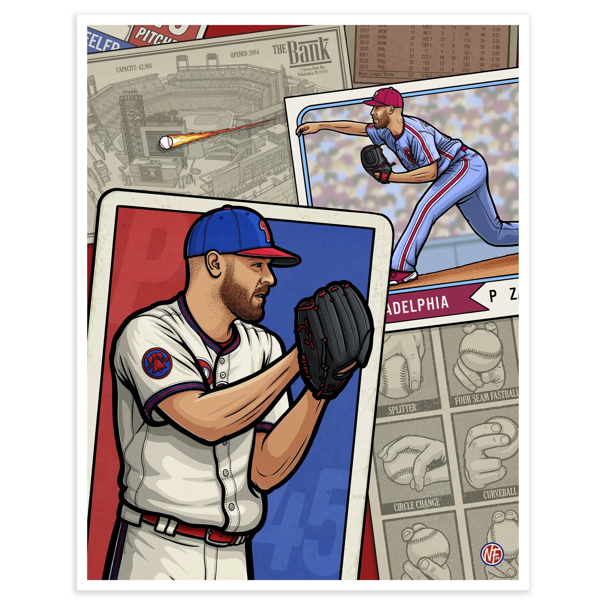 "Ace" Philadelphia Phillies Limited Edition Print - Nick Fasnacht Illustration & Design