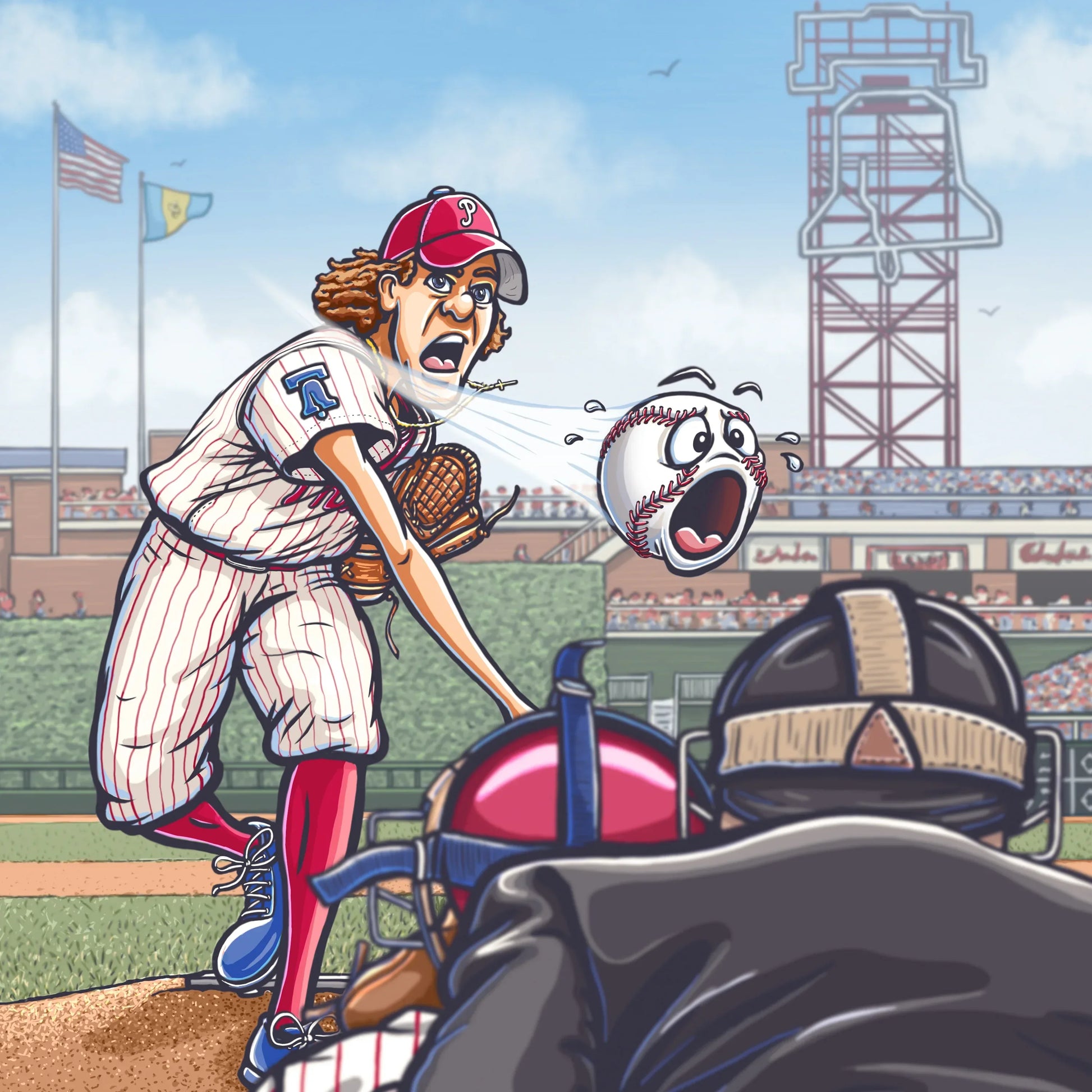 "Phillies" Baseball Limited Edition Print - Nick Fasnacht Illustration & Design