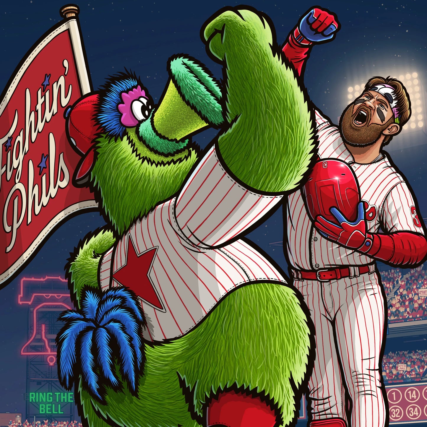 "Ring the Bell" Philadelphia Phillies Limited Edition Print - Nick Fasnacht Illustration & Design