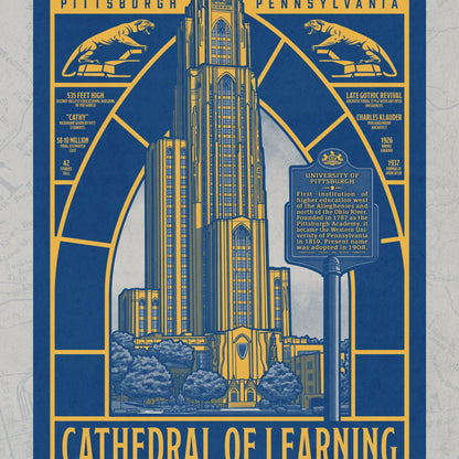 "Cathedral of Learning" University of Pittsburgh Limited Edition Print - Nick Fasnacht Illustration & Design