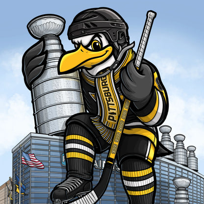 "Let's Go Pens!" Hockey Limited Edition Print - Nick Fasnacht Illustration & Design