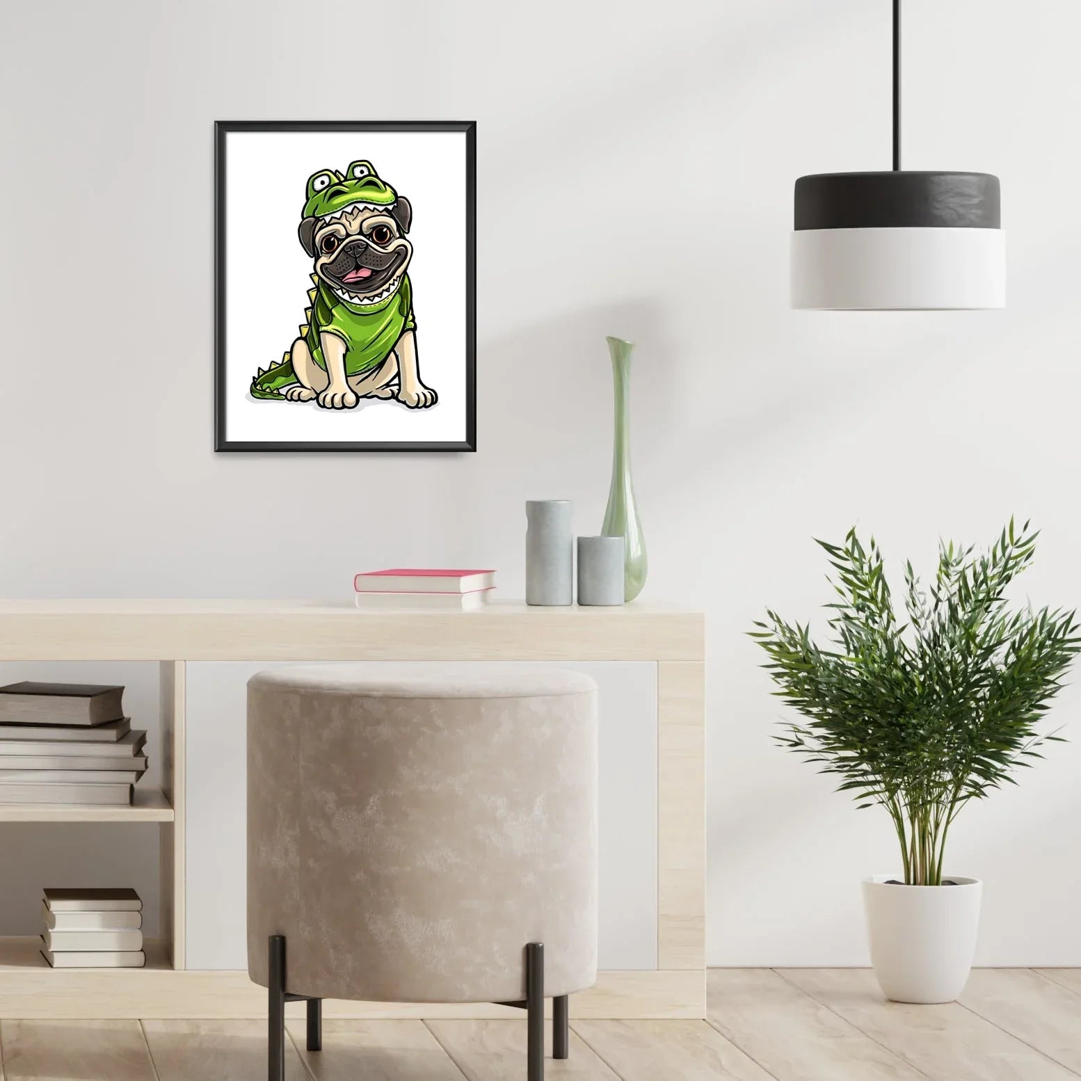 "Pugzilla" Pug Limited Edition Print - Nick Fasnacht Illustration & Design