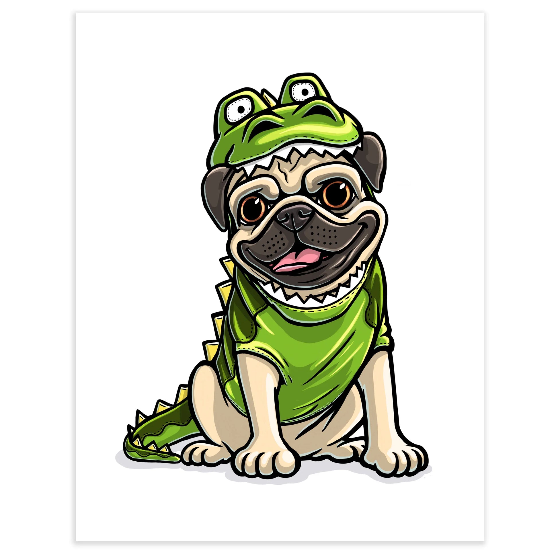 "Pugzilla" Pug Limited Edition Print - Nick Fasnacht Illustration & Design