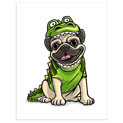 "Pugzilla" Pug Limited Edition Print - Nick Fasnacht Illustration & Design