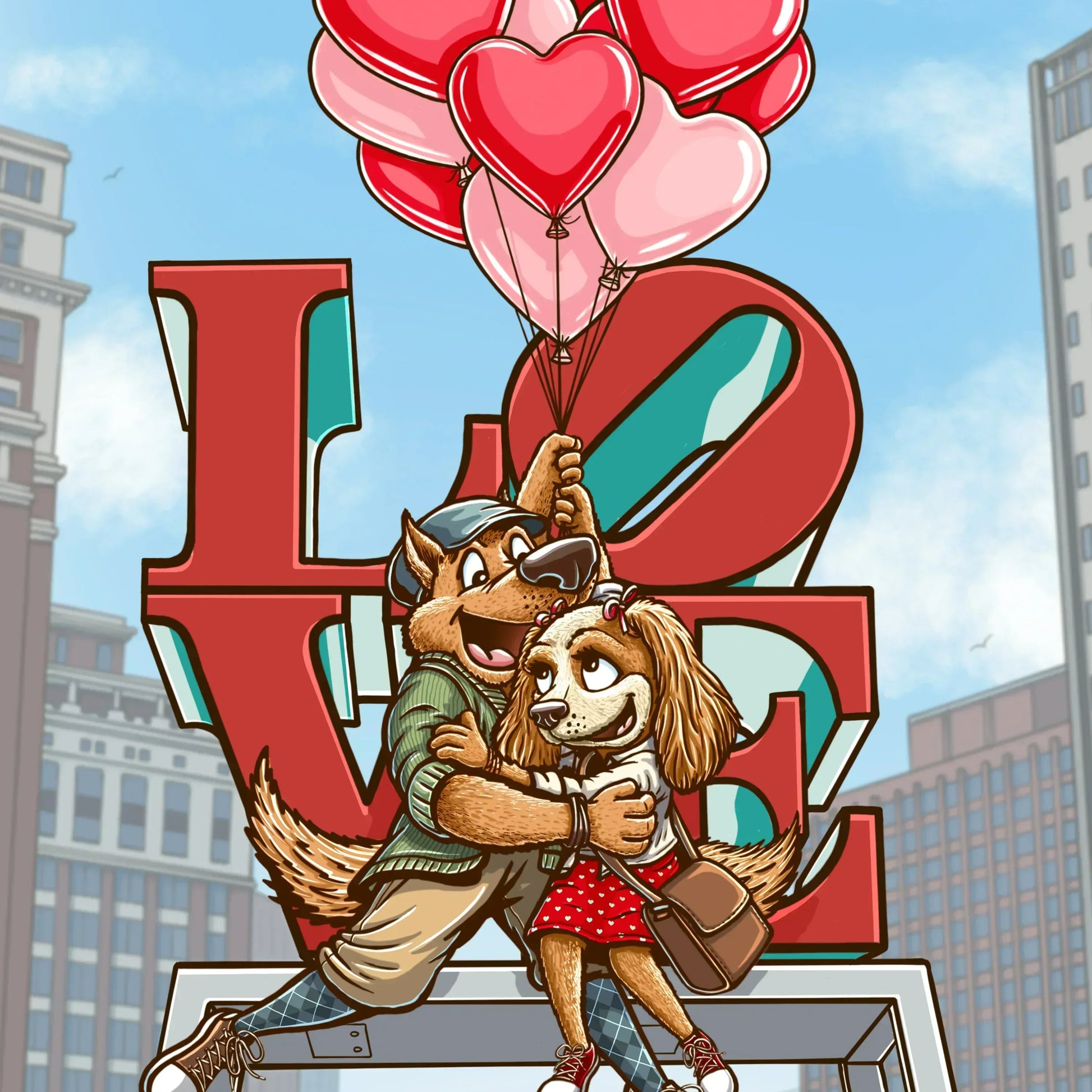 "Puppy Love" Limited Edition Print - Nick Fasnacht Illustration & Design