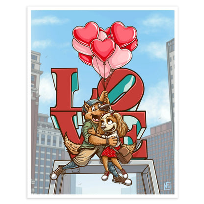 "Puppy Love" Limited Edition Print - Nick Fasnacht Illustration & Design