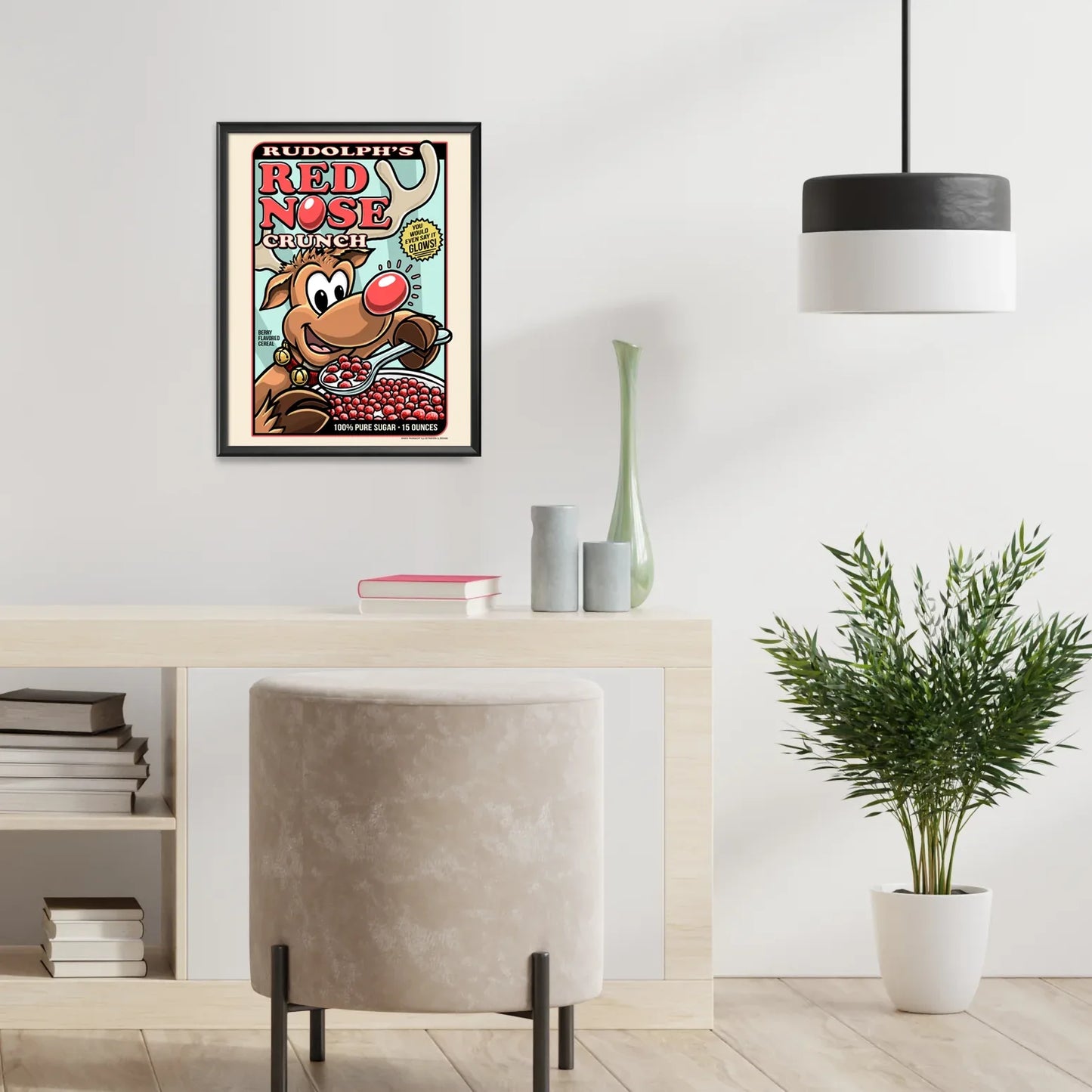 "Rudolph's Red Nose Crunch" Christmas Print - Nick Fasnacht Illustration & Design