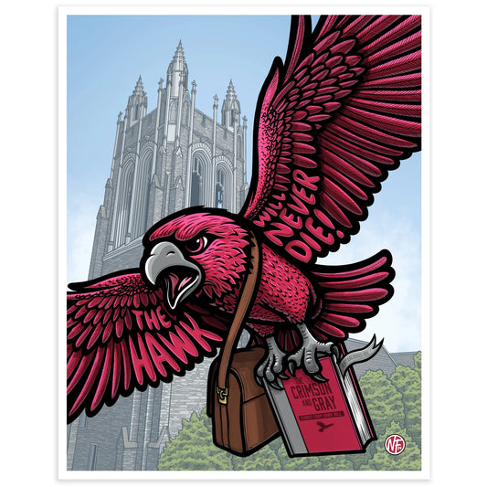 "Hawk Hill" Saint Joseph's University Limited Edition Print - Nick Fasnacht Illustration & Design