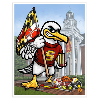 "Go Gulls!" Salisbury University Limited-Edition Print - Nick Fasnacht Illustration & Design
