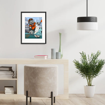 "Splash Hit" San Francisco Baseball Limited Edition Print - Nick Fasnacht Illustration & Design