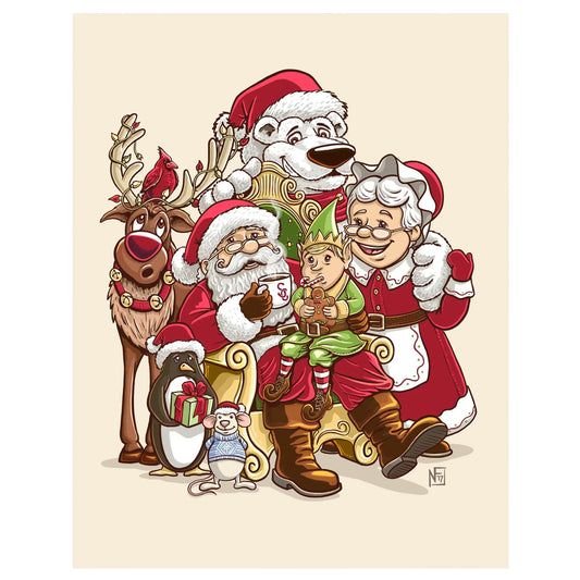 "Santa's Family Photo" Christmas Print - Nick Fasnacht Illustration & Design