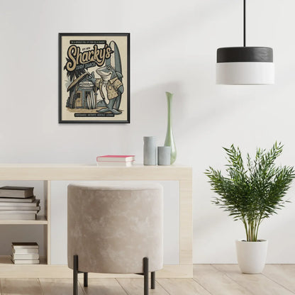 Sharky's Surf Shack Retro Ad Limited Edition Print - Nick Fasnacht Illustration & Design
