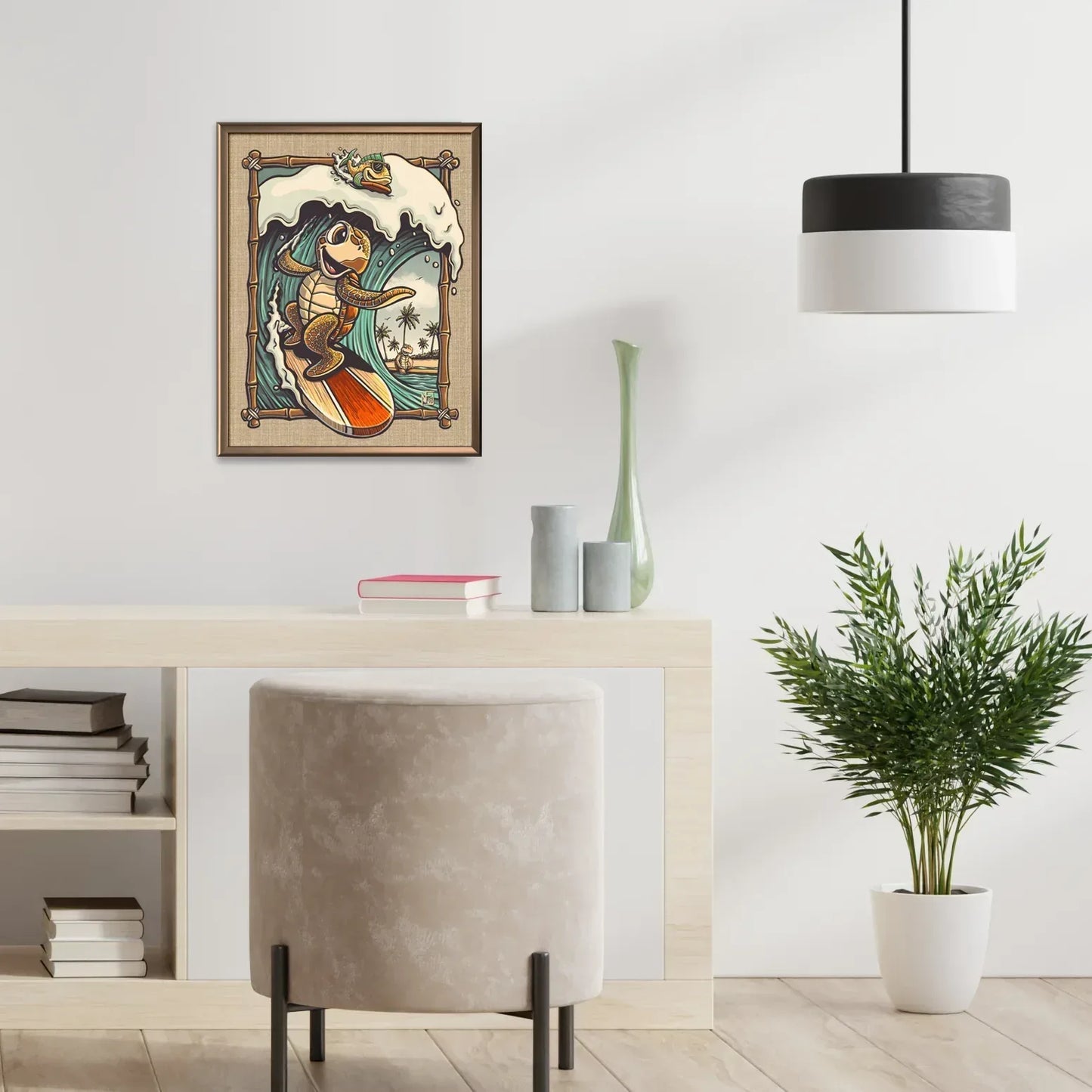 "Surfin' Sea Turtle" Limited Edition Print - Nick Fasnacht Illustration & Design