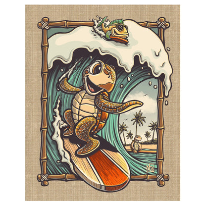 "Surfin' Sea Turtle" Limited Edition Print - Nick Fasnacht Illustration & Design