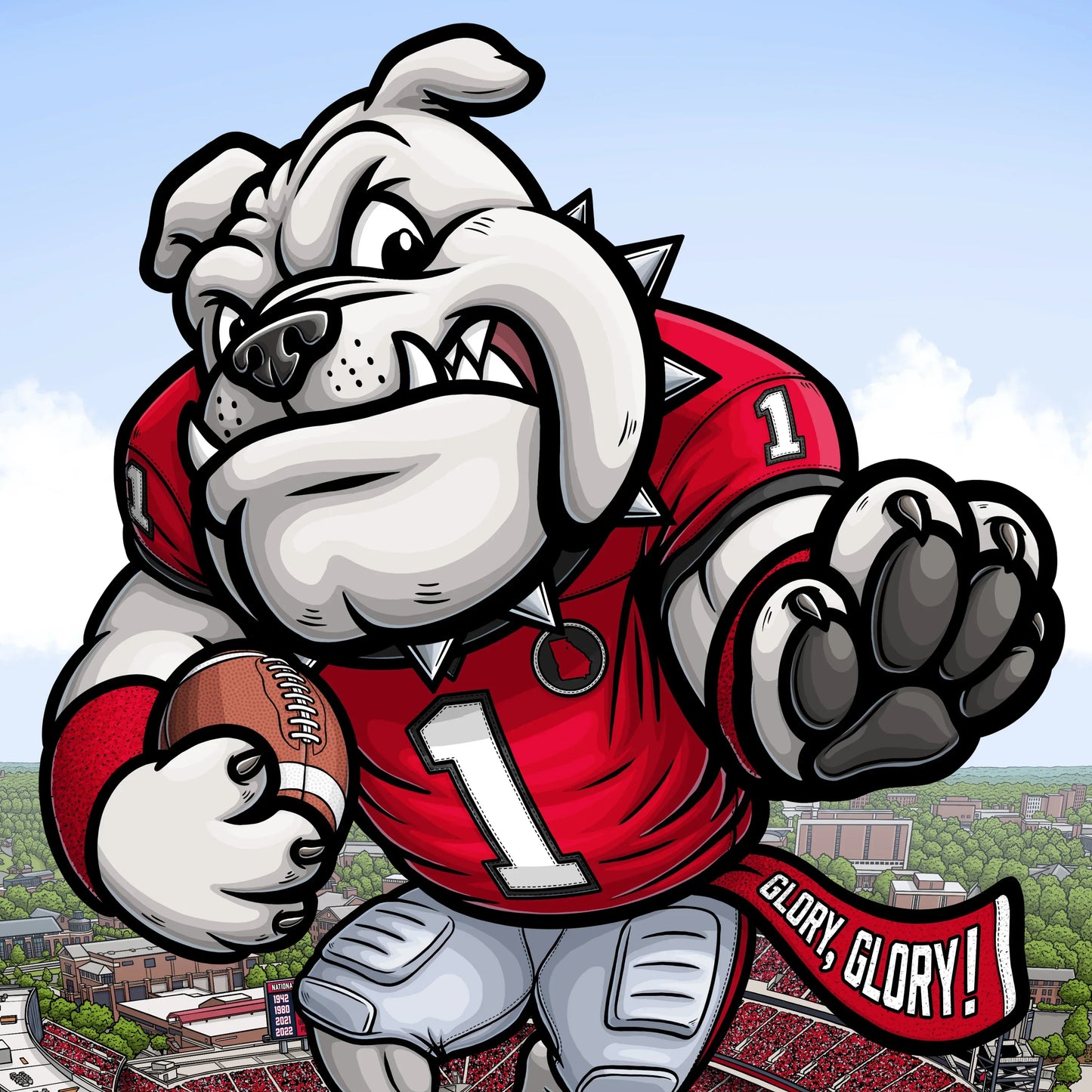 "Glory, Glory!" Georgia Football Limited Edition Print - Nick Fasnacht Illustration & Design