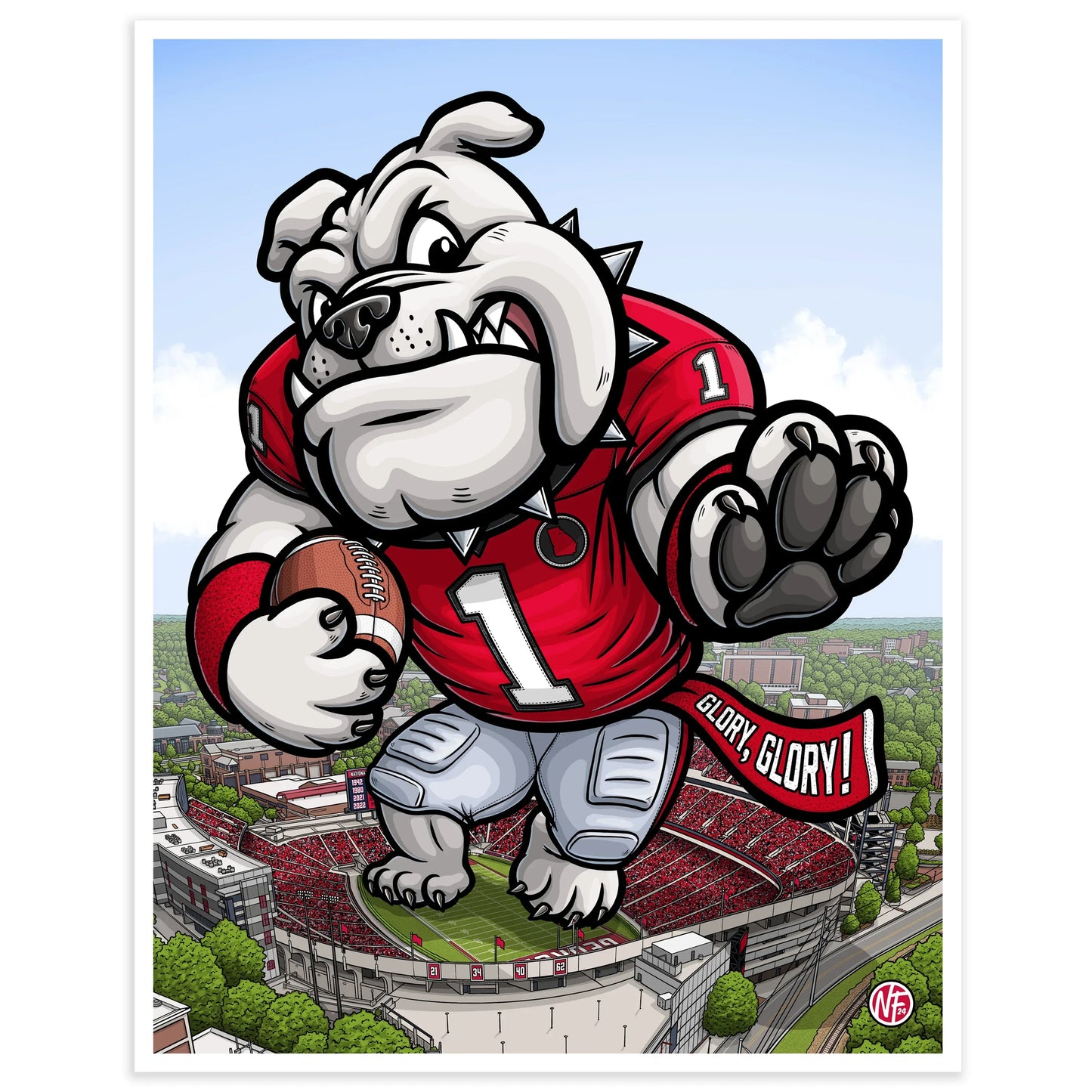"Glory, Glory!" Georgia Football Limited Edition Print - Nick Fasnacht Illustration & Design