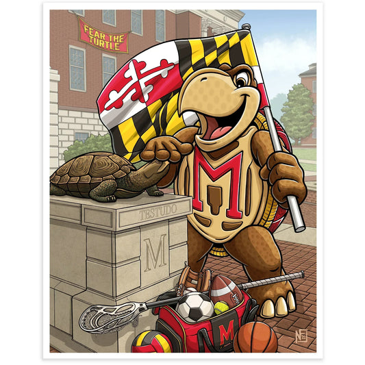 "Fear the Turtle" University of Maryland Limited Edition Print - Nick Fasnacht Illustration & Design