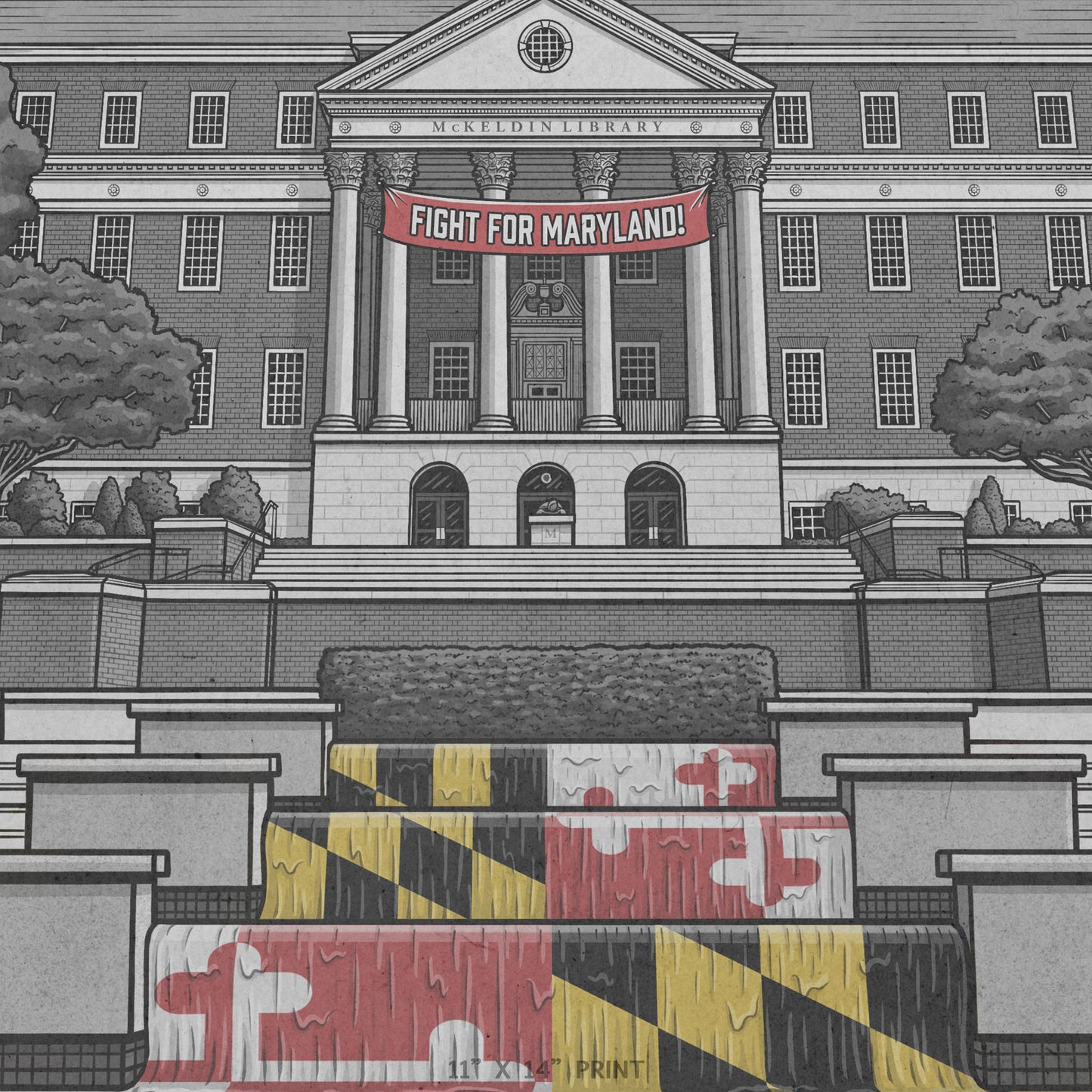 "McKeldin Mall" Maryland Limited Edition Print