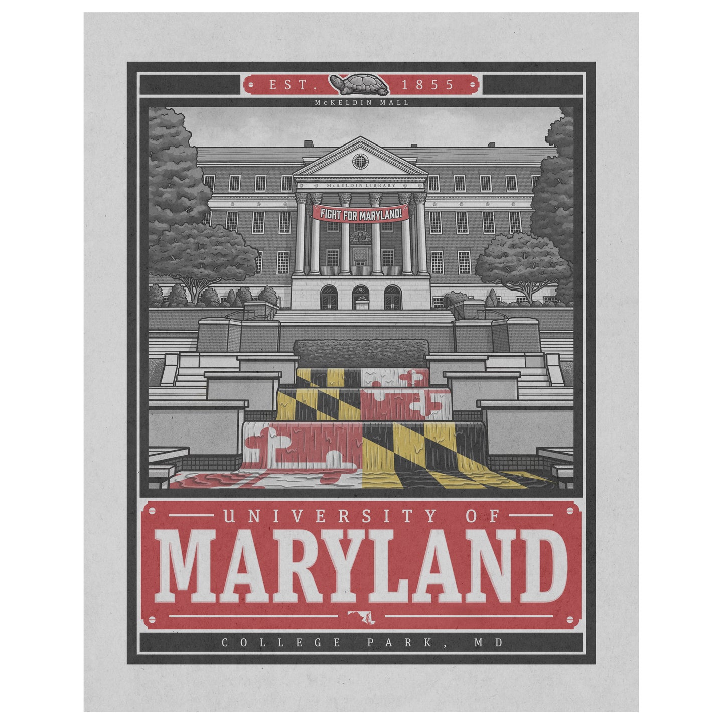 "McKeldin Mall" Maryland Limited Edition Print