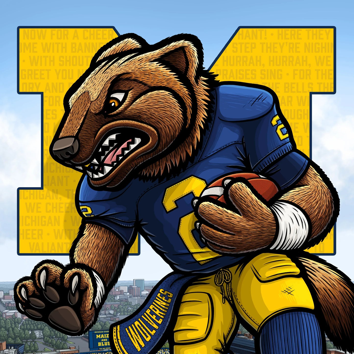 "The Victors" University of Michigan Limited Edition Print - Nick Fasnacht Illustration & Design