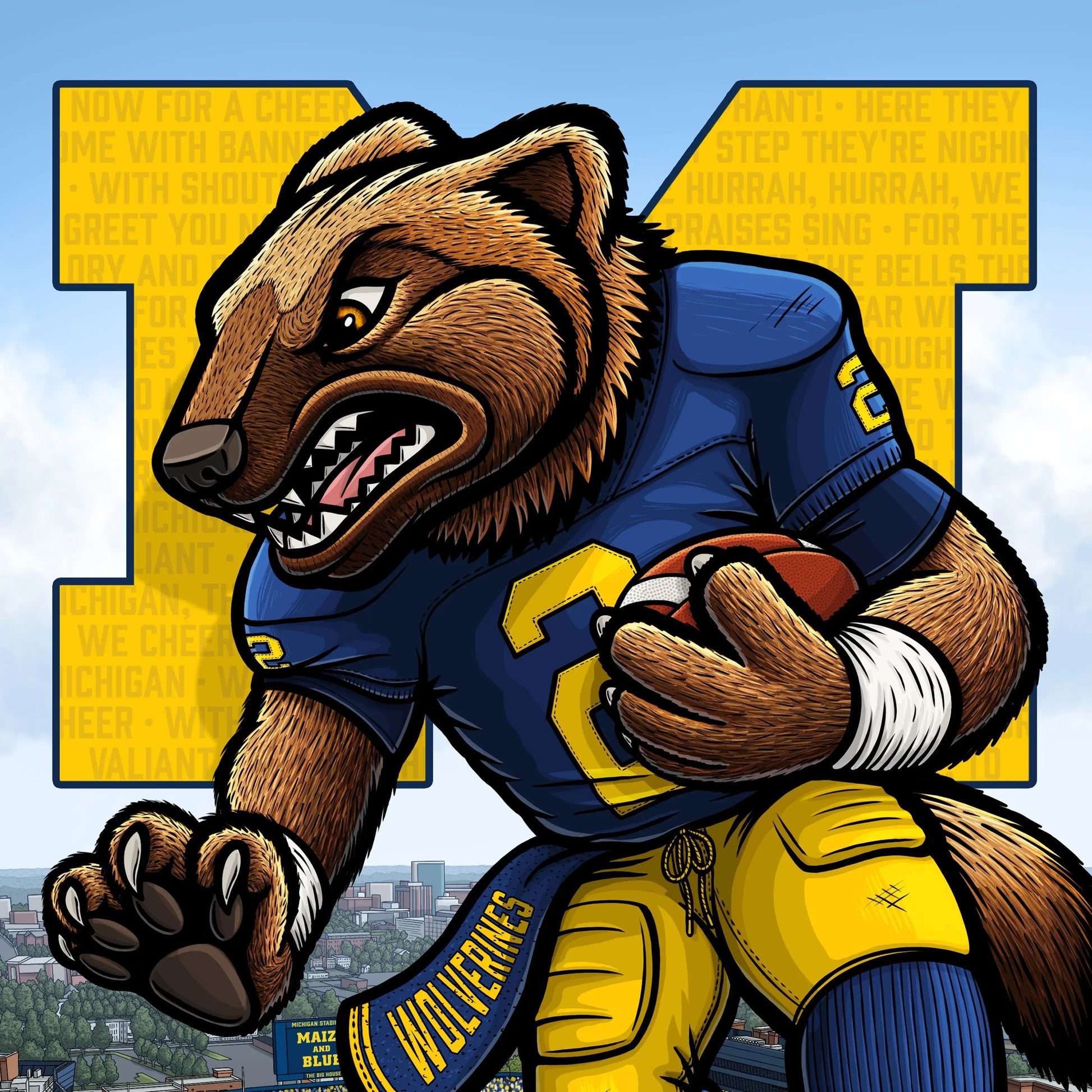 "The Victors" University of Michigan Limited Edition Print - Nick Fasnacht Illustration & Design