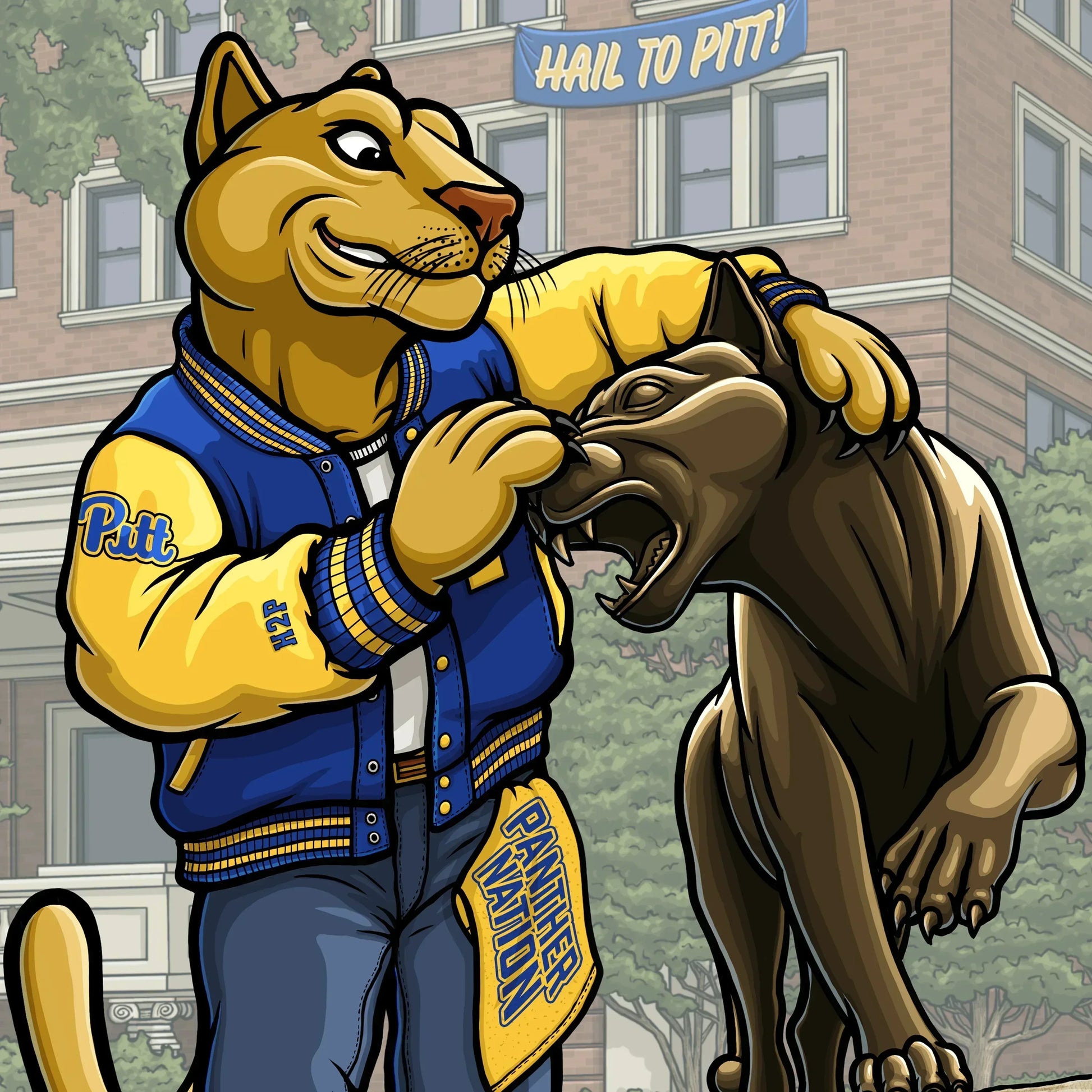 "Hail to Pitt" University of Pittsburgh Limited Edition Print - Nick Fasnacht Illustration & Design