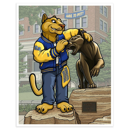 "Hail to Pitt" University of Pittsburgh Limited Edition Print - Nick Fasnacht Illustration & Design