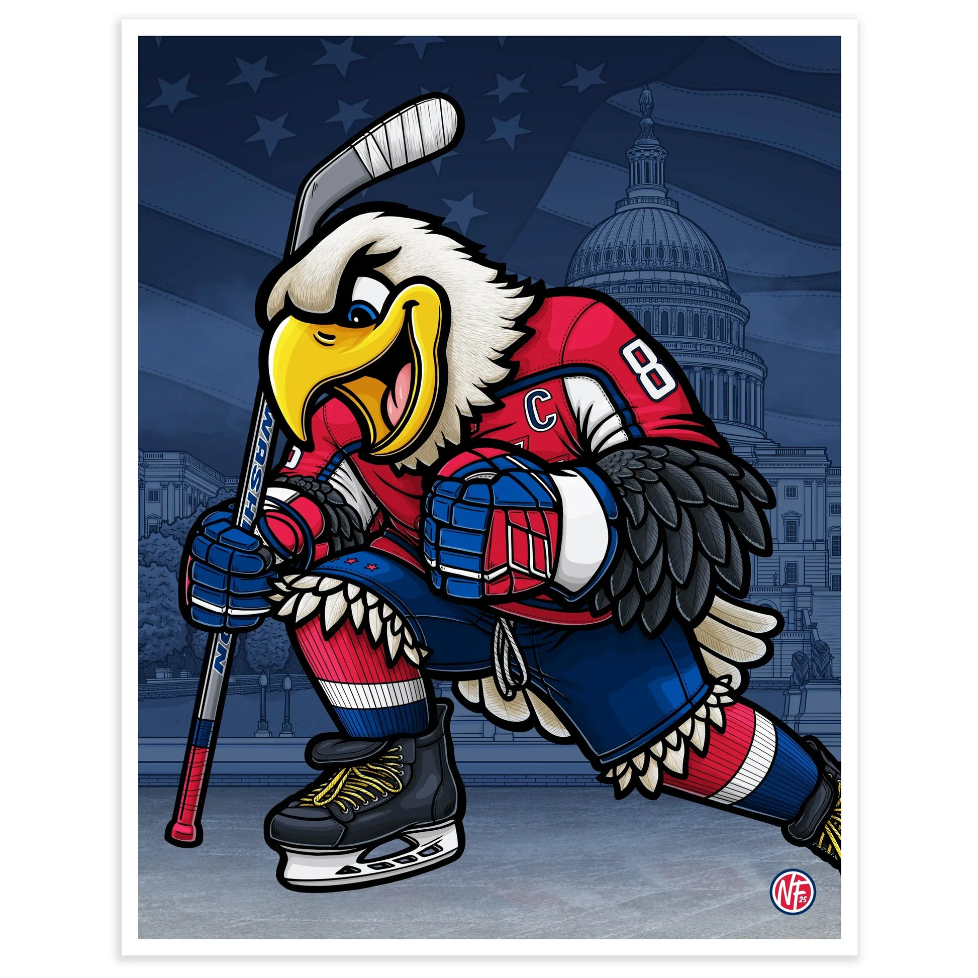 "8" Washington Hockey Print - Nick Fasnacht Illustration & Design