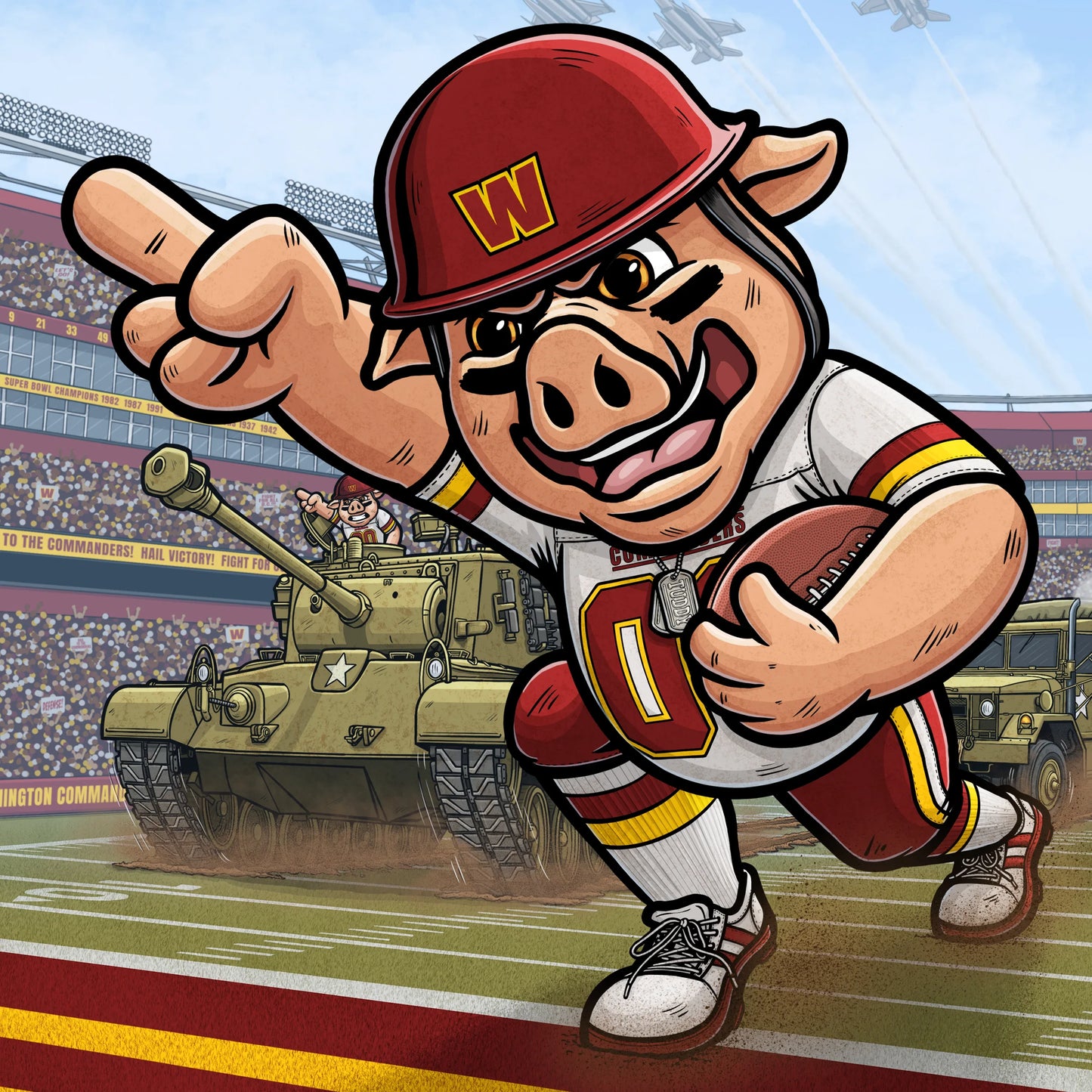 "Fight for Old D.C.!" Washington Commanders Limited Edition Print - Nick Fasnacht Illustration & Design