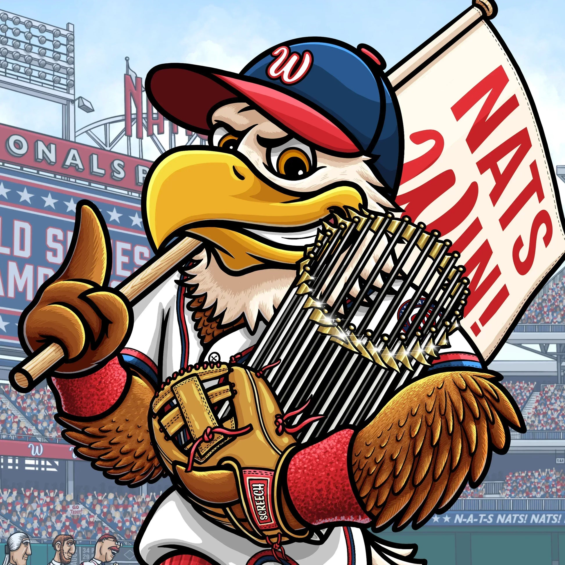 "NATS WIN!" Washington Nationals Limited Edition Print - Nick Fasnacht Illustration & Design
